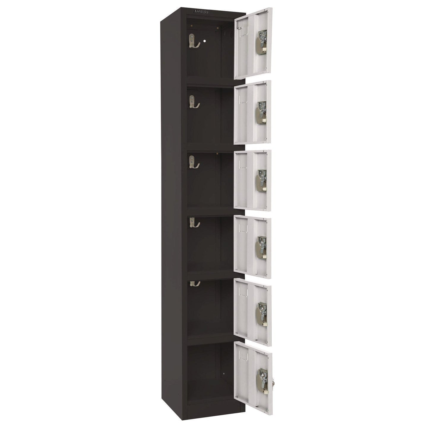 adiroffice-steel-storage-locker-6-compartment-12-x-12-x-72-black-body-white-doors-alhi629206bw_5