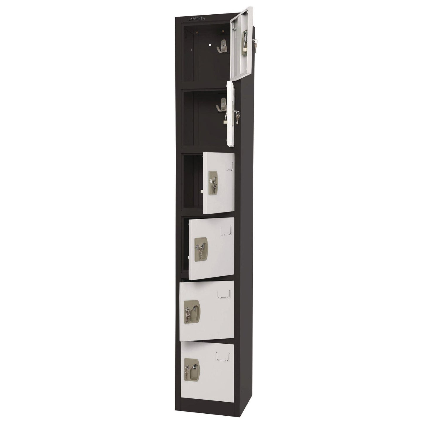 adiroffice-steel-storage-locker-6-compartment-12-x-12-x-72-black-body-white-doors-alhi629206bw_6