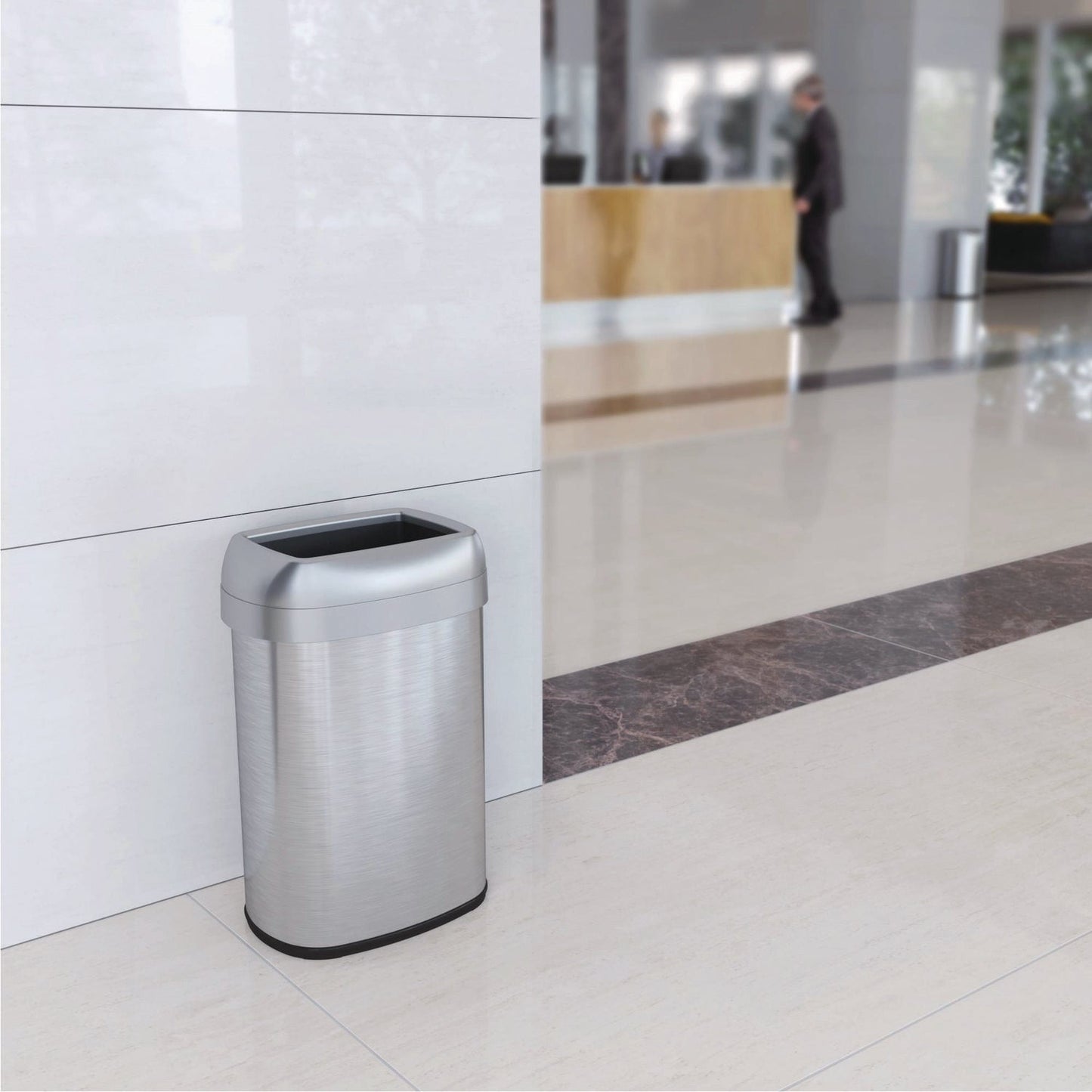 hls-commercial-r-open-top-trash-can-with-wheels-oval-13-gal-plastic-stainless-steel-silver-hlmhls13stvm_2