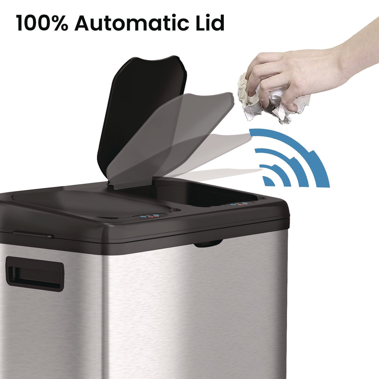 hls-commercial-r-dual-compartment-sensor-recycle-bin-and-trash-can-with-wheels-16-gal-plastic-stainless-steel-silver-black-hlmhls16dcss_2