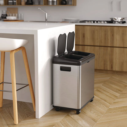hls-commercial-r-dual-compartment-sensor-recycle-bin-and-trash-can-with-wheels-16-gal-plastic-stainless-steel-silver-black-hlmhls16dcss_4