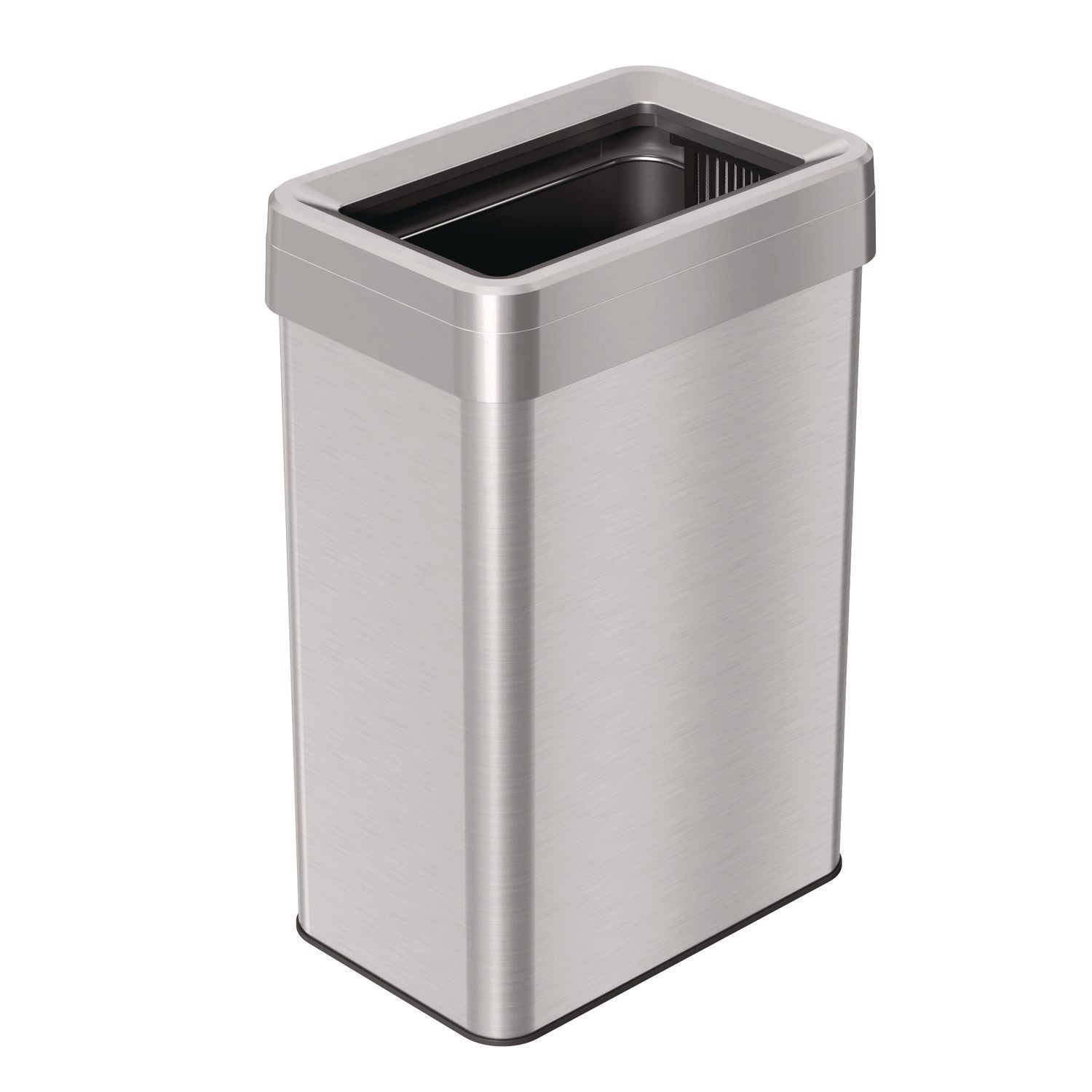 HLS Commercial® Open Top Trash Can, Rectangular, 16 gal, Plastic/Stain ...
