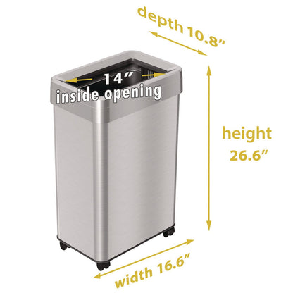 hls-commercial-r-open-top-trash-can-with-wheels-rectangular-16-gal-plastic-stainless-steel-silver-hlmhls16uotm_3