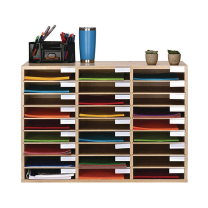 adiroffice-wooden-27-compartment-literature-organizer-27-sections-letter-size-31-49-x-11-81-x-21-65-medium-oak-alhiof20101meo_5