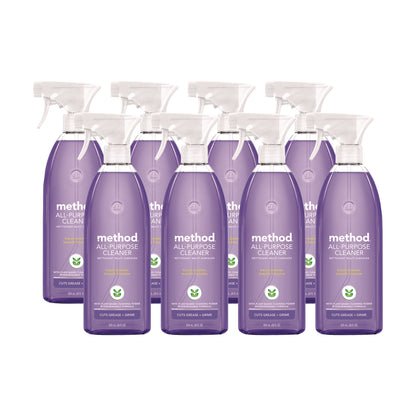 Method® All Surface Cleaner, French Lavender Scent, 28 oz Spray Bottle, 8/Carton (MTH377448CT)