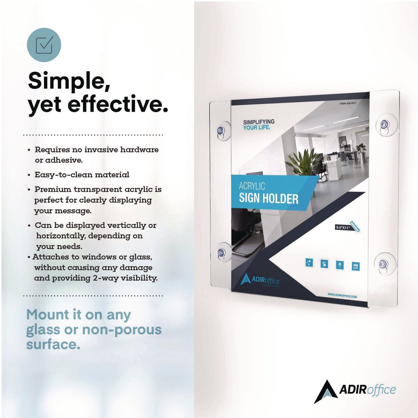 adiroffice-clear-suction-acrylic-window-sign-holder-8-x-11-clear-frame-6-pack-alhi6398511wsh6_5