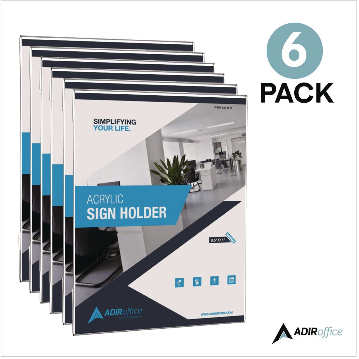 adiroffice-wall-mount-side-loading-acrylic-sign-holders-8-x-11-clear-frame-6-pack-alhi63985116wm_3