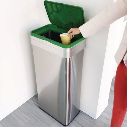 hls-commercial-r-open-top-compost-bin-with-color-coded-lid-21-gal-plastic-stainless-steel-silver-green-hlmhls21uotcop_2