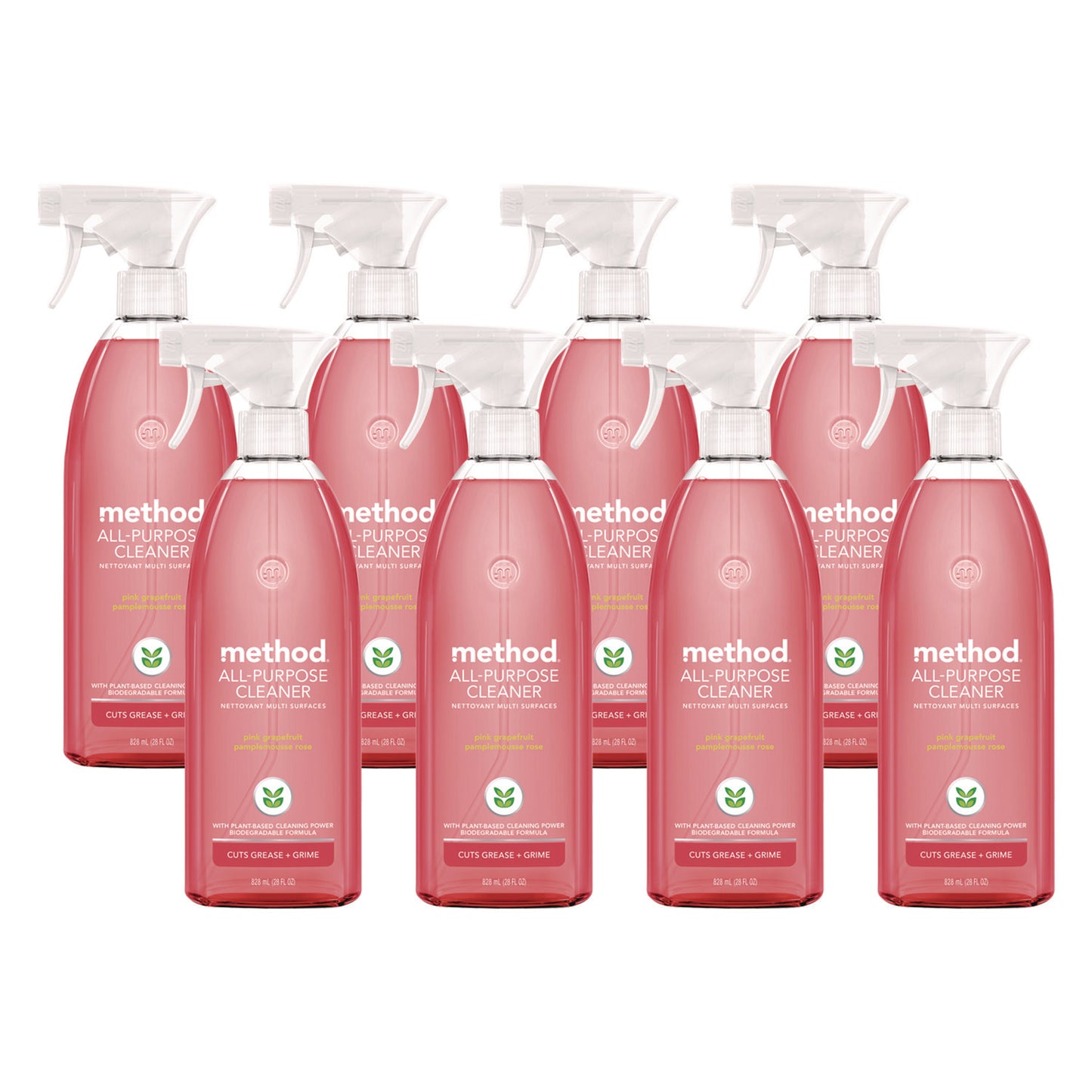 Method® All Surface Cleaner, Pink Grapefruit Scent, 28 oz Spray Bottle, 8/Carton (MTH377544CT)