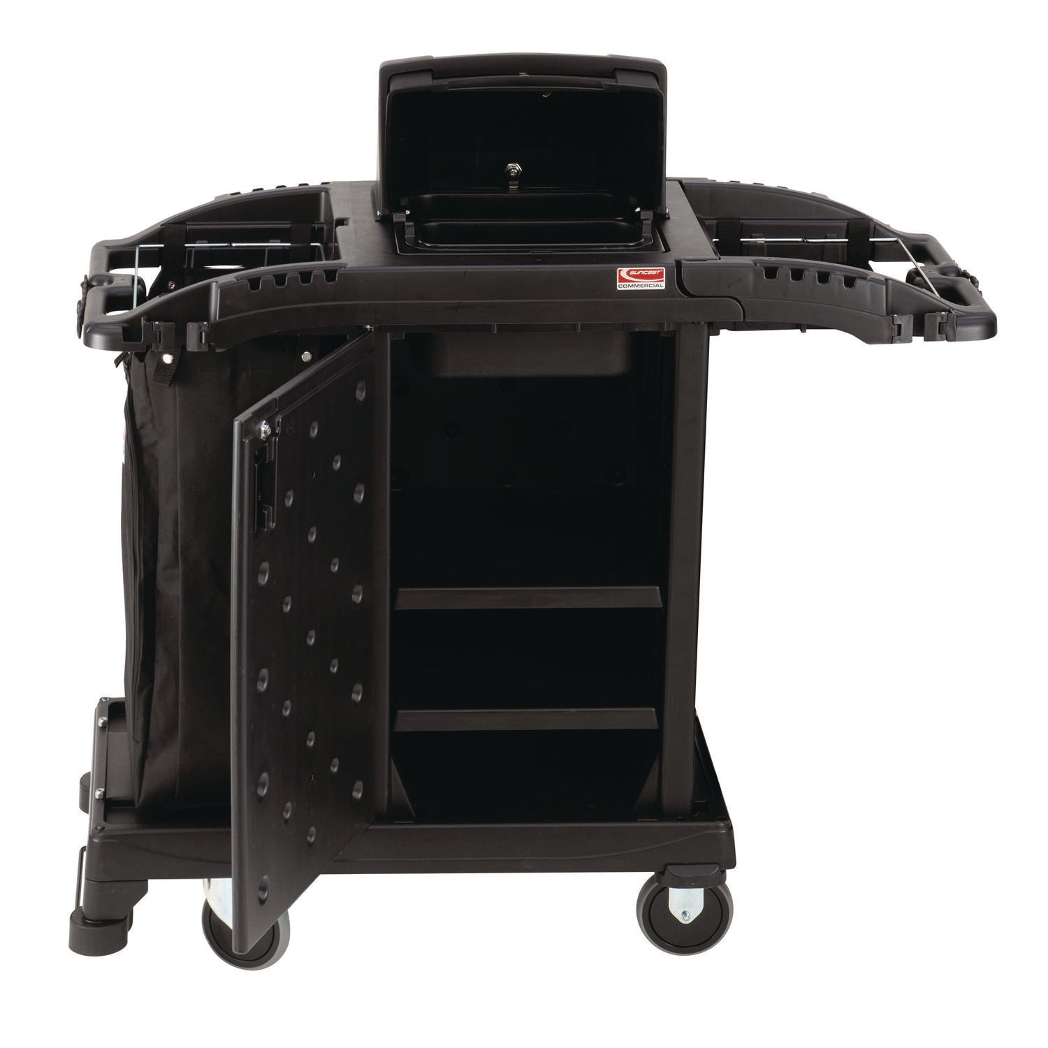 suncast-commercial-compact-premium-housekeeping-cart-plastic-1-shelf-23-25-x-53-22-x-53-06-black-suahkcch200_4