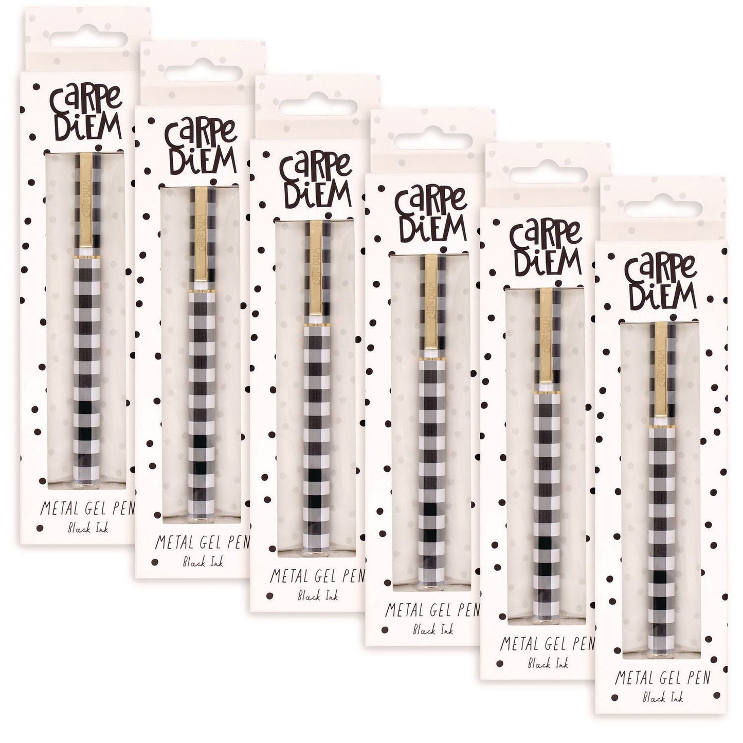 pukka-pad-carpe-diem-all-metal-gel-pens-gel-pen-stick-medium-0-7-mm-black-ink-black-white-check-barrel-6-pack-puk9186cd_1