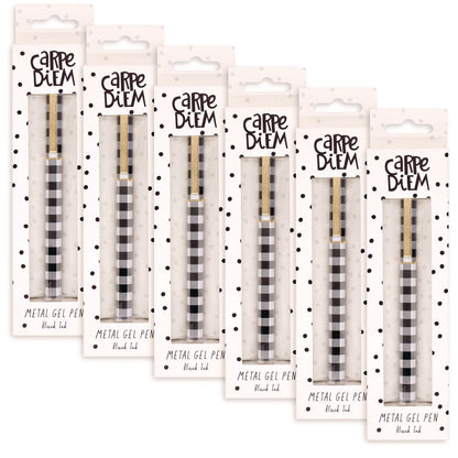pukka-pad-carpe-diem-all-metal-gel-pens-gel-pen-stick-medium-0-7-mm-black-ink-black-white-check-barrel-6-pack-puk9186cd_1