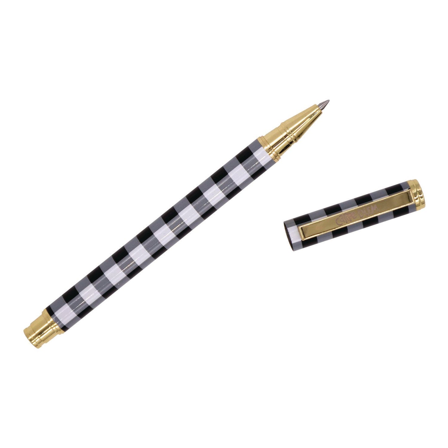 pukka-pad-carpe-diem-all-metal-gel-pens-gel-pen-stick-medium-0-7-mm-black-ink-black-white-check-barrel-6-pack-puk9186cd_4