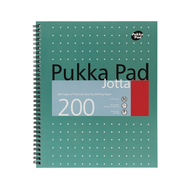 pukka-pad-letter-size-notebook-1-subject-medium-college-rule-metallic-green-with-white-dots-cover-100-11-x-8-5-sheets-3-pack-puk8751met_2