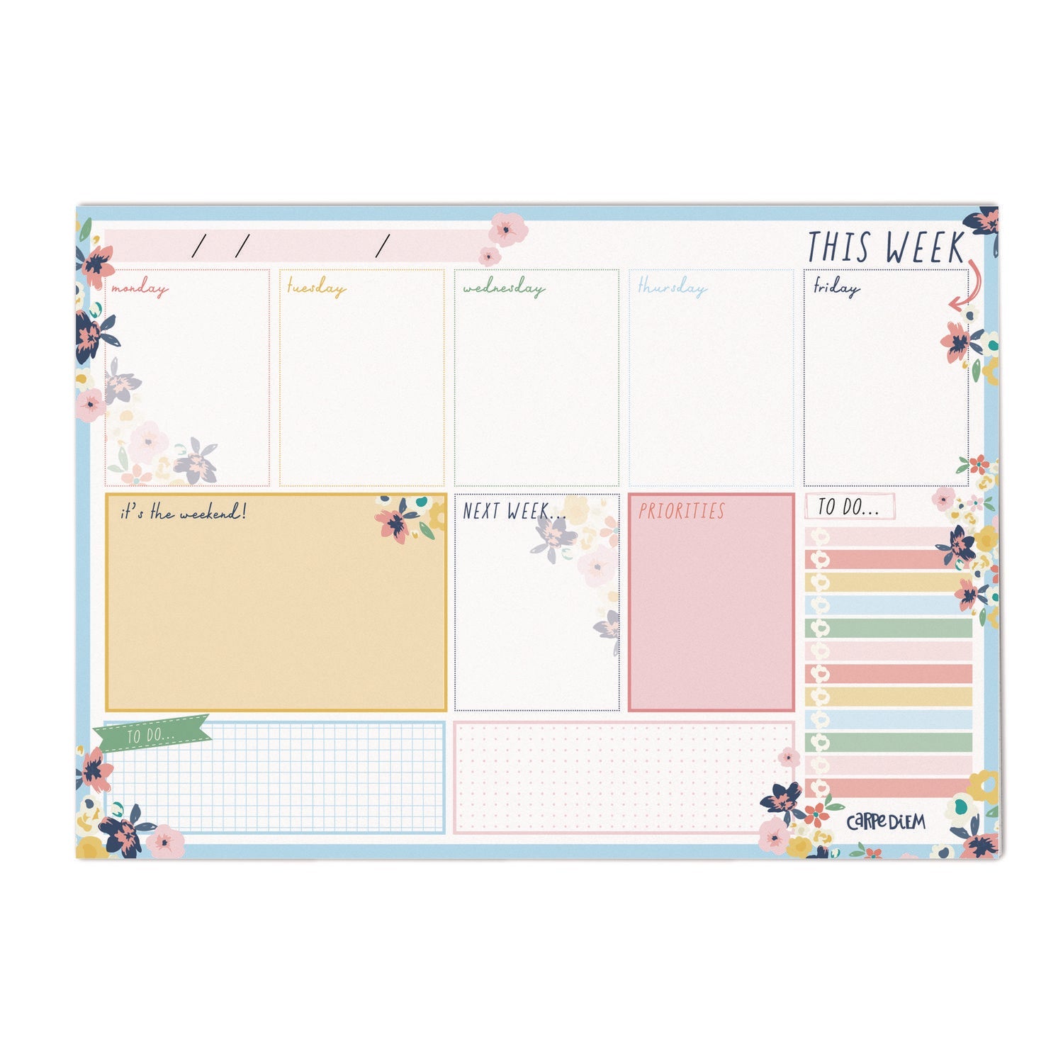 pukka-pad-weekly-planner-pad-floral-11-7-x-8-3-blue-pink-white-yellow-cover-12-month-undated-6-pack-puk9208cd_2
