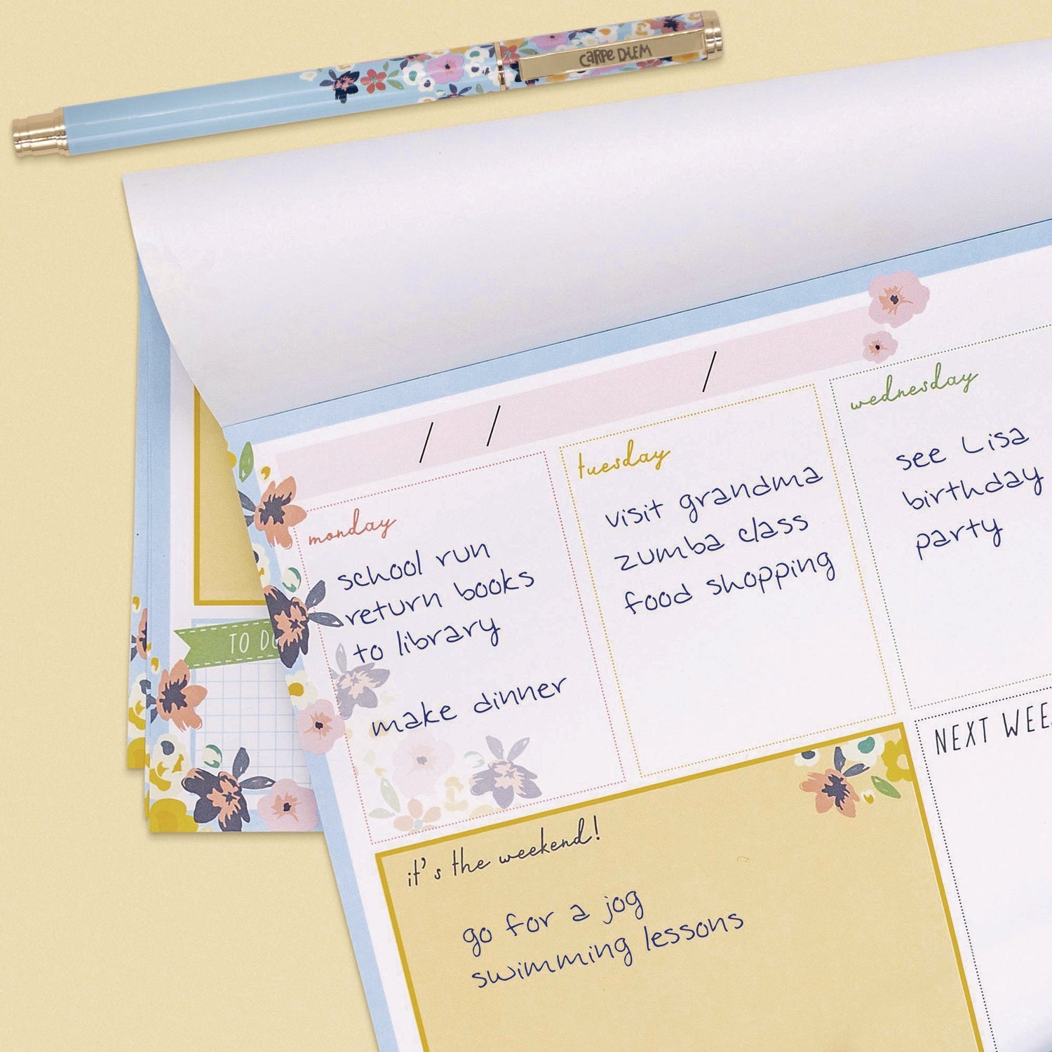 pukka-pad-weekly-planner-pad-floral-11-7-x-8-3-blue-pink-white-yellow-cover-12-month-undated-6-pack-puk9208cd_4