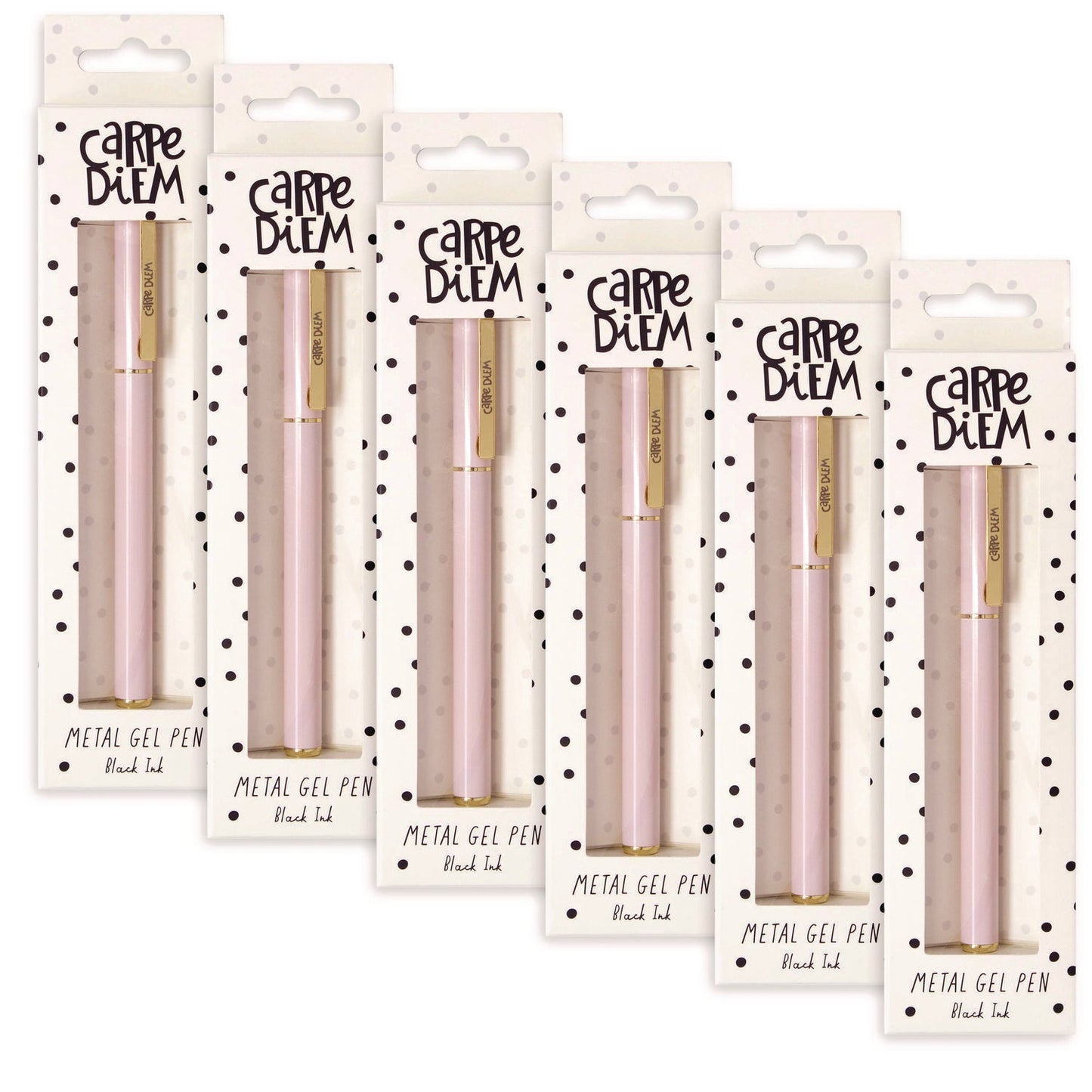 pukka-pad-carpe-diem-all-metal-gel-pens-gel-pen-stick-medium-0-7-mm-black-ink-pink-barrel-6-pack-puk9157cd_1