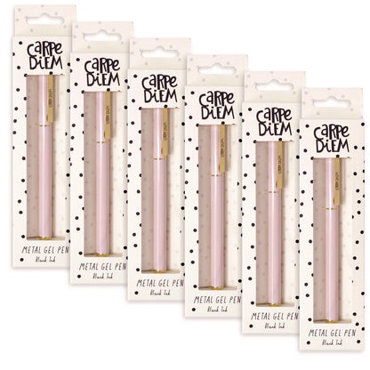 pukka-pad-carpe-diem-all-metal-gel-pens-gel-pen-stick-medium-0-7-mm-black-ink-pink-barrel-6-pack-puk9157cd_1