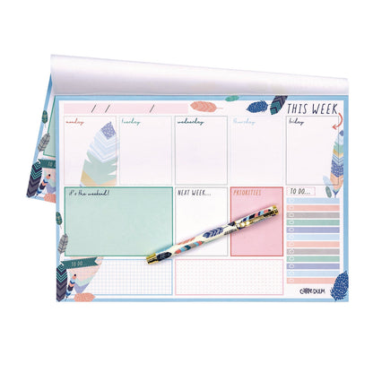 pukka-pad-weekly-planner-pad-feathers-11-7-x-8-3-blue-cream-pink-cover-12-month-undated-6-pack-puk9219cd_3