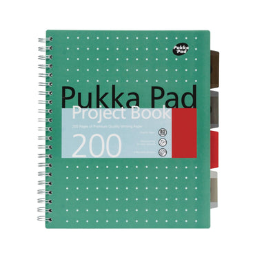 pukka-pad-letter-size-project-book-5-subject-medium-college-rule-metallic-green-with-white-dots-cover-100-11-x-8-5-sheets-3-pack-puk8748met_2