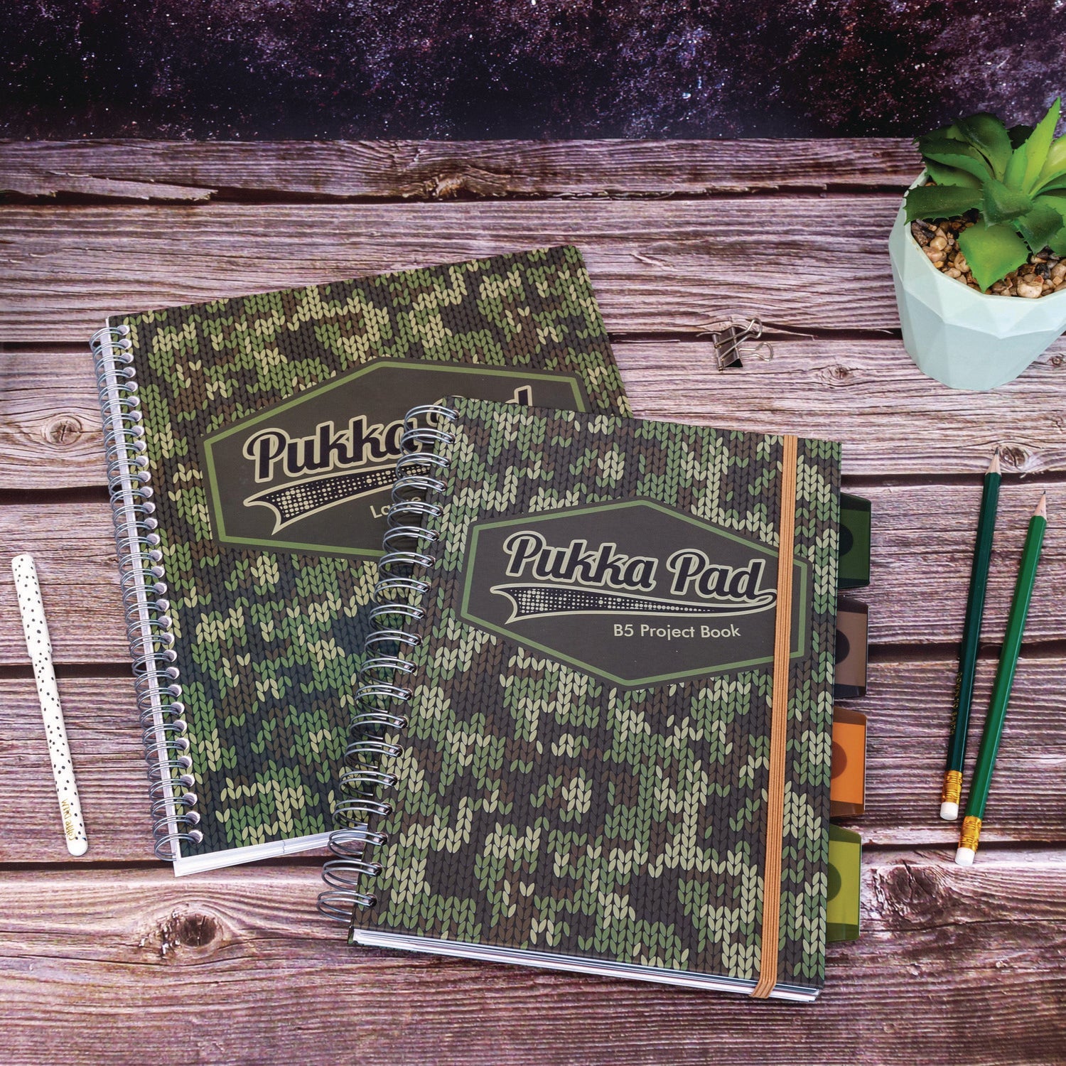 pukka-pad-b5-size-project-book-4-subject-medium-college-rule-black-green-camo-knit-cover-100-9-8-x-6-9-sheets-3-pack-puk9756cam_5
