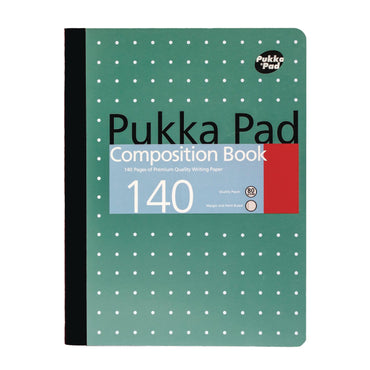 pukka-pad-composition-book-medium-college-rule-metallic-green-with-white-dots-cover-70-9-75-x-7-5-sheets-4-pack-puk8796met_2