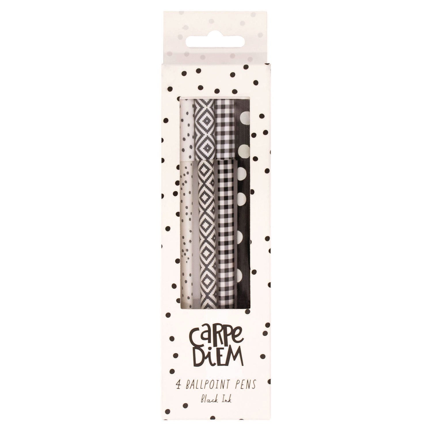 pukka-pad-carpe-diem-ballpoint-pen-stick-medium-0-7-mm-black-ink-assorted-black-collection-4-pens-pack-6-packs-box-puk9229cd_2