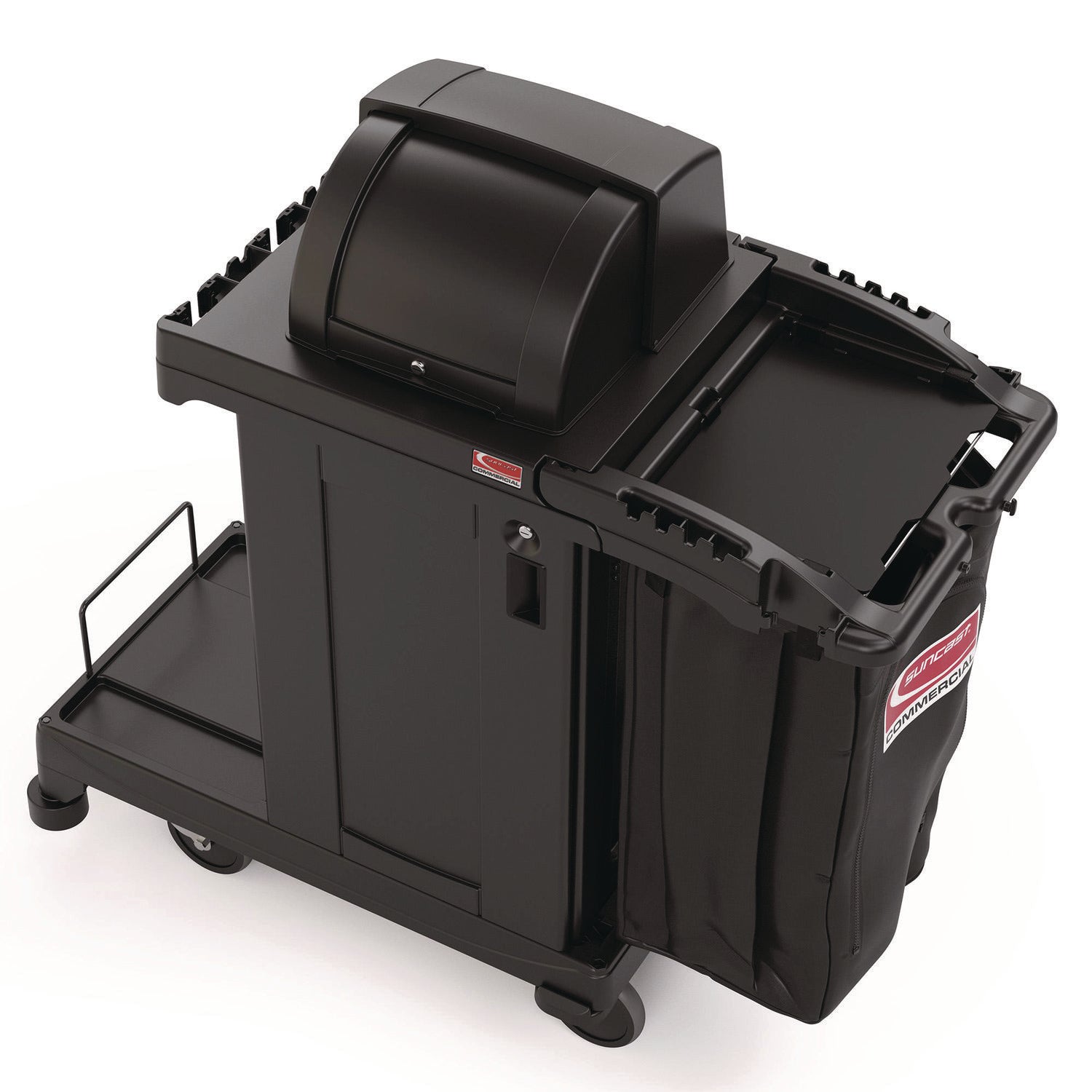 suncast-commercial-high-security-housekeeping-cart-plastic-1-shelf-3-bins-23-19-x-53-23-x-53-02-black-suacch255a_5