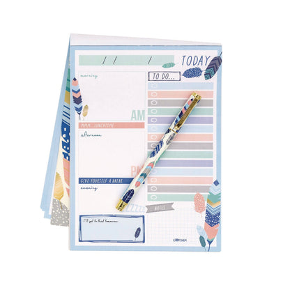 pukka-pad-daily-planner-feathers-8-27-x-5-83-blue-cream-pink-cover-2-month-undated-6-pack-puk9218cd_3