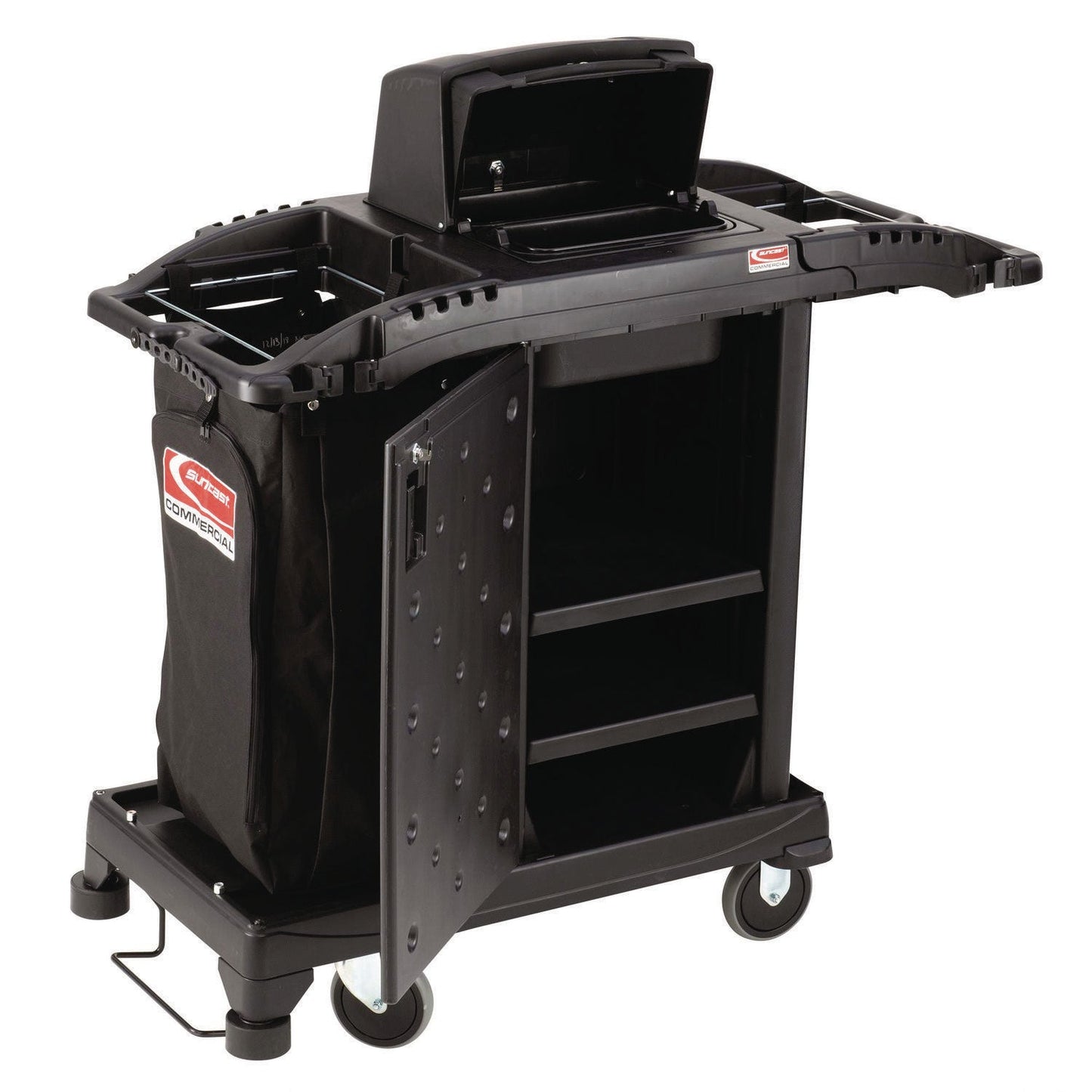 suncast-commercial-compact-premium-housekeeping-cart-plastic-1-shelf-23-25-x-53-22-x-53-06-black-suahkcch200_6