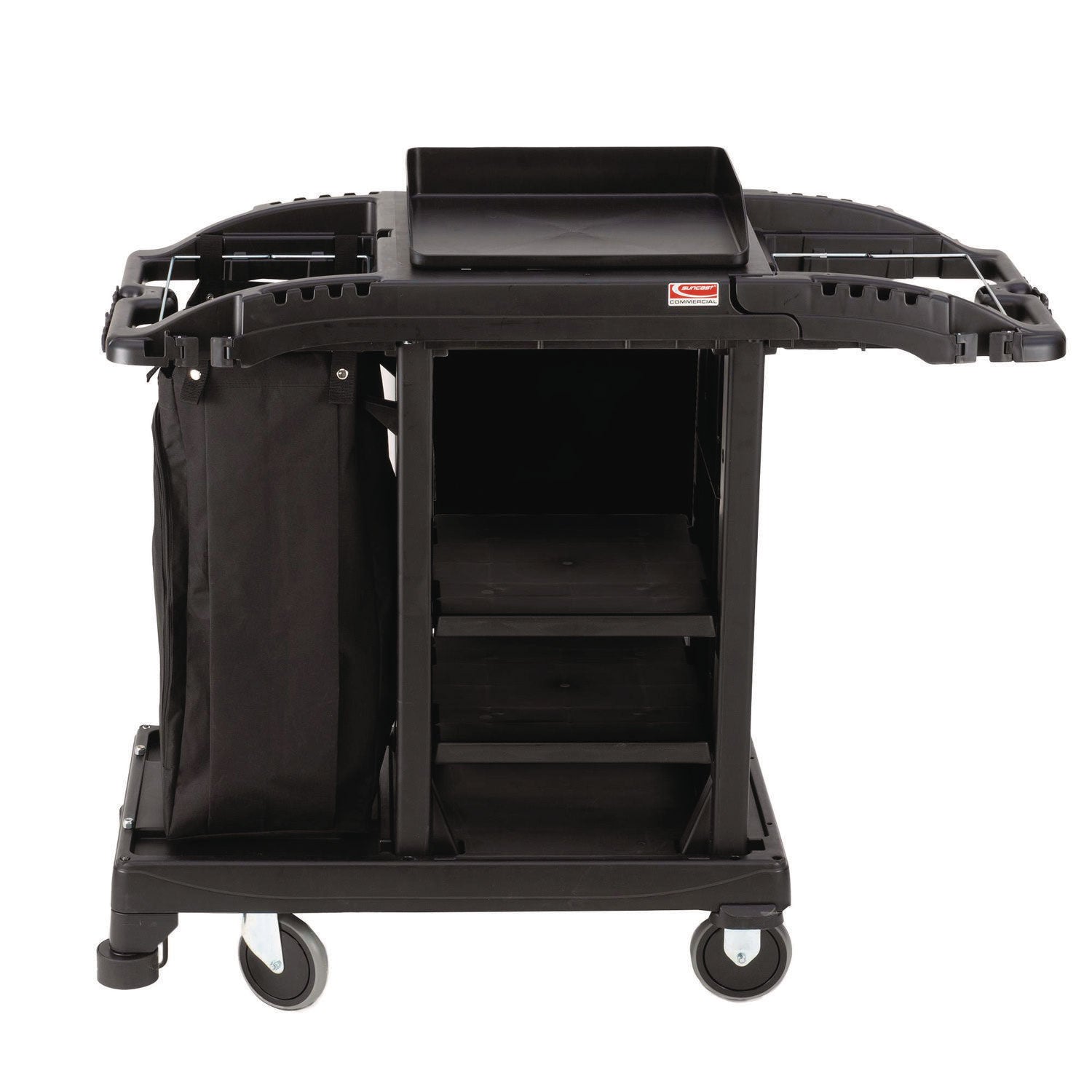 suncast-commercial-compact-standard-housekeeping-cart-plastic-1-shelf-23-25-x-53-18-x-46-57-black-suahkcct100_3