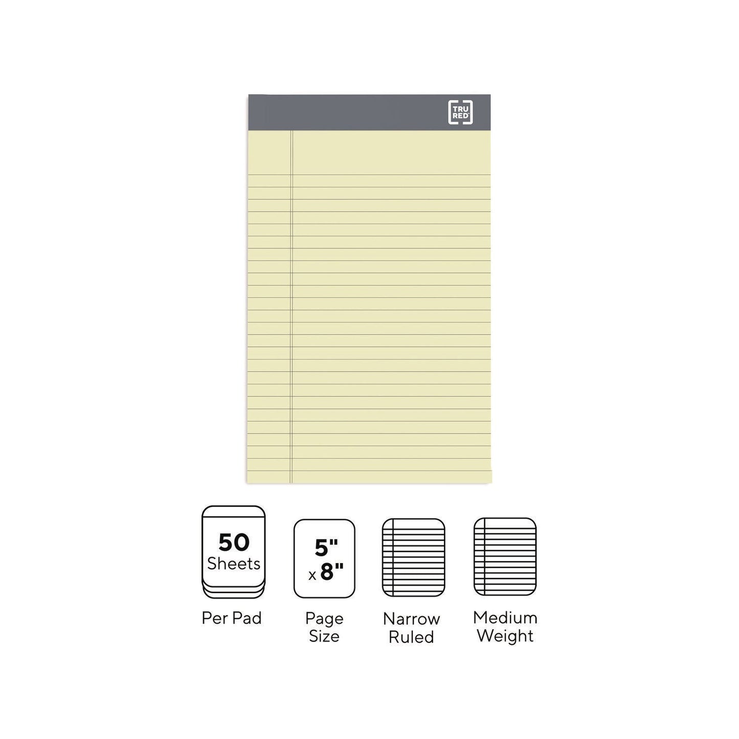 tru-red-notepads-narrow-rule-50-canary-yellow-5-x-8-sheets-6-pack-tudtr59899_2