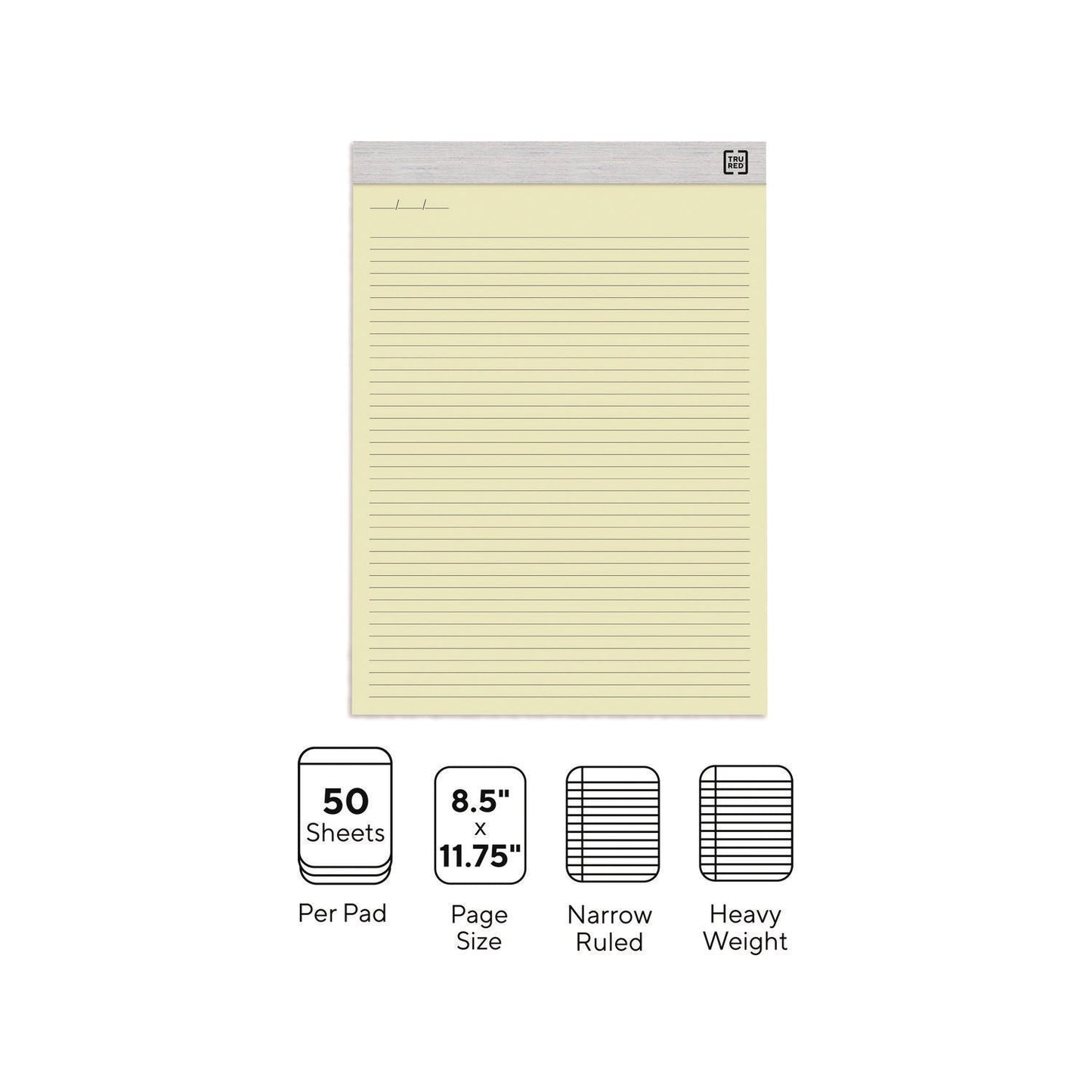 tru-red-notepads-narrow-rule-50-canary-yellow-8-5-x-11-75-sheets-6-pack-tudtr59921_2
