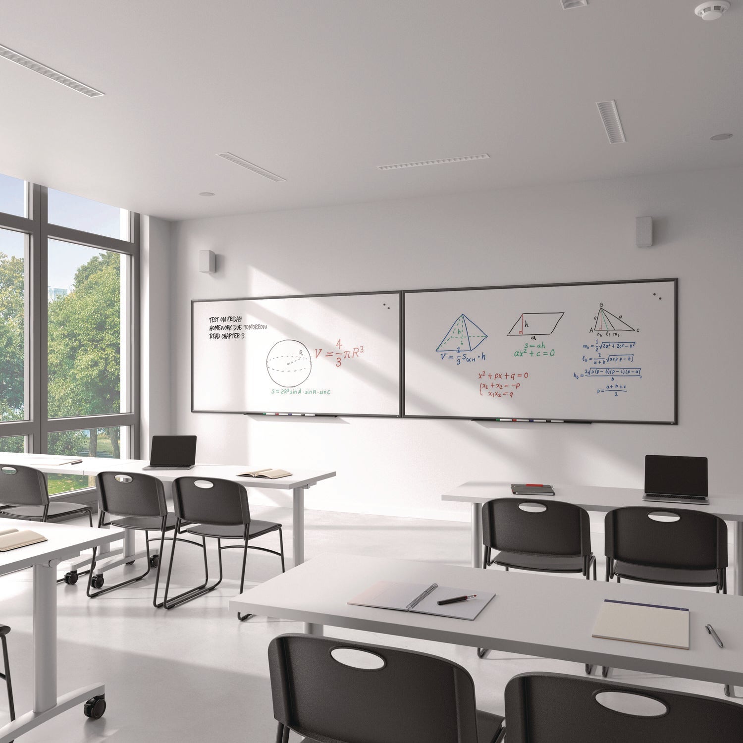 tru-red-magnetic-porcelain-dry-erase-board-96-x-48-white-surface-black-aluminum-frame-tudtr61191_2