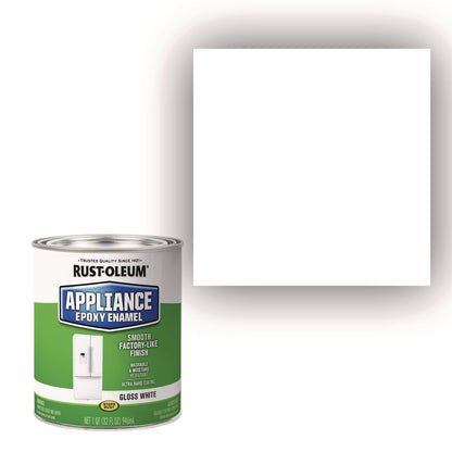 Rust-Oleum® Appliance Epoxy Gloss Paint, Gloss White, 1 qt Bucket/Pail, 2/Carton (RST241168)