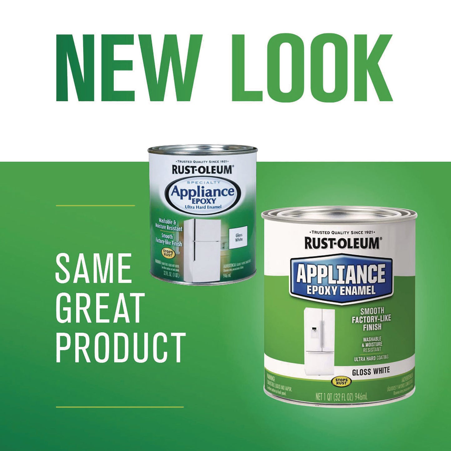 Rust-Oleum® Appliance Epoxy Gloss Paint, Gloss White, 1 qt Bucket/Pail, 2/Carton (RST241168)