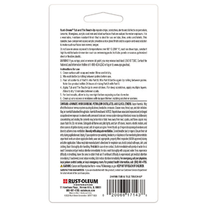 Rust-Oleum® Specialty Gloss White Tub and Tile Touch Up, Gloss White, 0.54 oz Glass Vials, 6 Kits/Carton (RST244166)