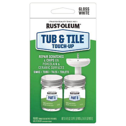 Rust-Oleum® Specialty Gloss White Tub and Tile Touch Up, Gloss White, 0.54 oz Glass Vials, 6 Kits/Carton (RST244166)