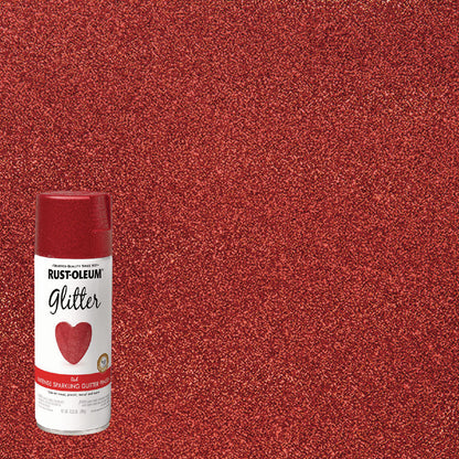 Rust-Oleum® Specialty Glitter Spray Paint, Glitter Red, 10.25 oz Aerosol Can, 6/Carton (RST268045)