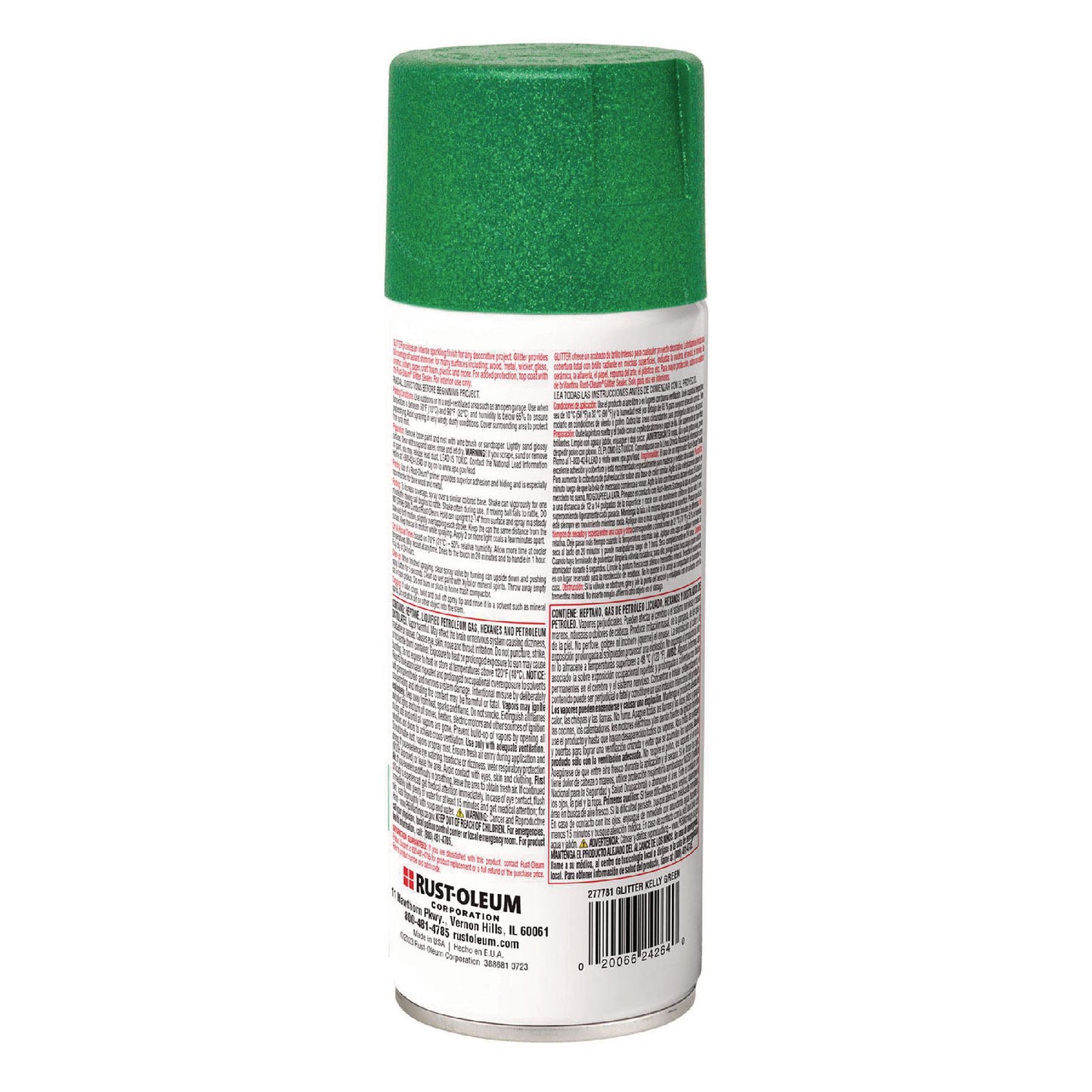 Rust-Oleum® Specialty Glitter Spray Paint, Glitter Kelly Green, 10.25 oz Aerosol Can, 6/Carton (RST277781)