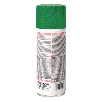 Rust-Oleum® Specialty Glitter Spray Paint, Glitter Kelly Green, 10.25 oz Aerosol Can, 6/Carton (RST277781)