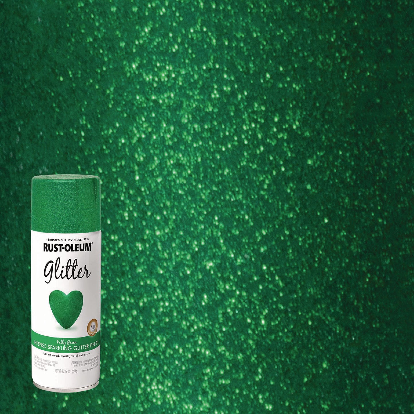 Rust-Oleum® Specialty Glitter Spray Paint, Glitter Kelly Green, 10.25 oz Aerosol Can, 6/Carton (RST277781)