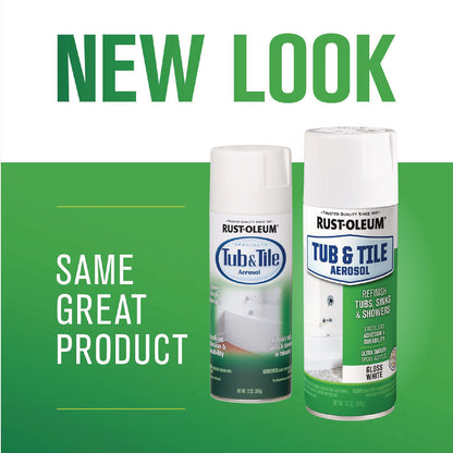 Rust-Oleum® Specialty Tub and Tile Spray, Gloss White, 12 oz Aerosol Can, 6/Carton (RST280882)
