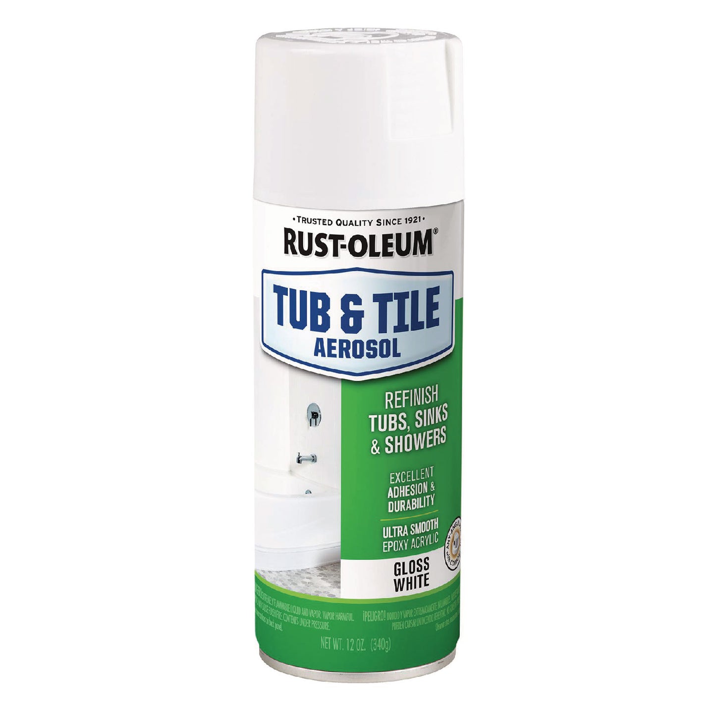 Rust-Oleum® Specialty Tub and Tile Spray, Gloss White, 12 oz Aerosol Can, 6/Carton (RST280882)