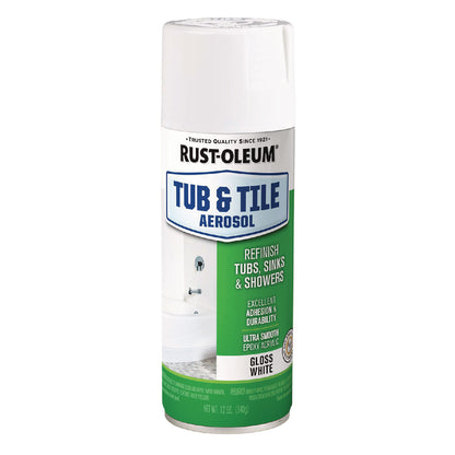 Rust-Oleum® Specialty Tub and Tile Spray, Gloss White, 12 oz Aerosol Can, 6/Carton (RST280882)
