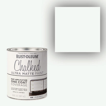 Rust-Oleum® Ultra Matte Chalked Paint, Matte White, Quart Can, 2/Carton (RST285140)