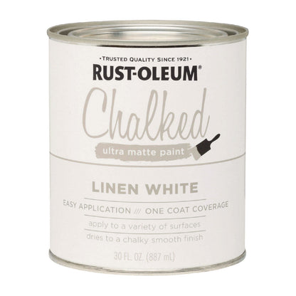 Rust-Oleum® Ultra Matte Chalked Paint, Matte White, Quart Can, 2/Carton (RST285140)