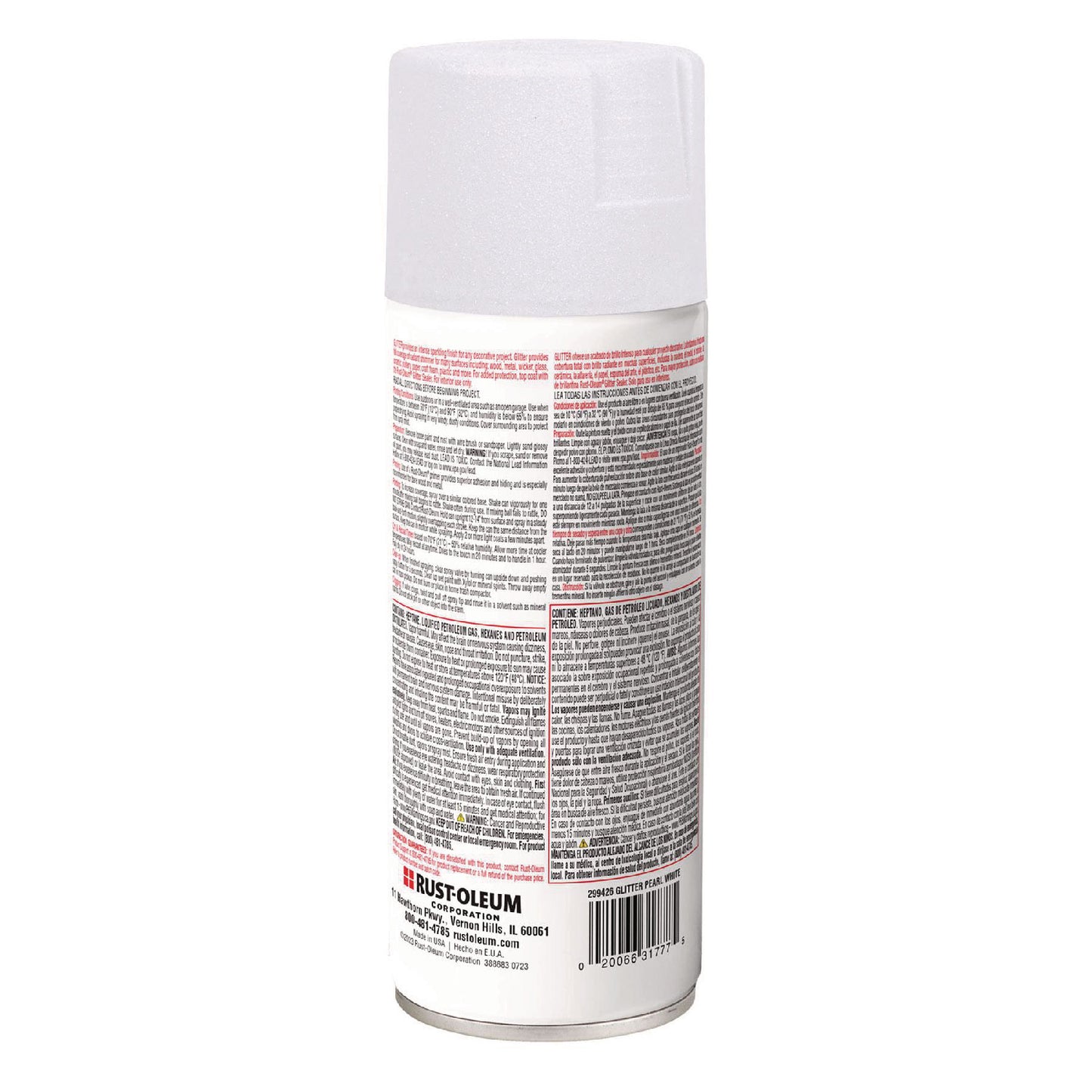 Rust-Oleum® Specialty Glitter Spray Paint, Glitter White, 10.25 oz Aerosol Can, 6/Carton (RST299426)