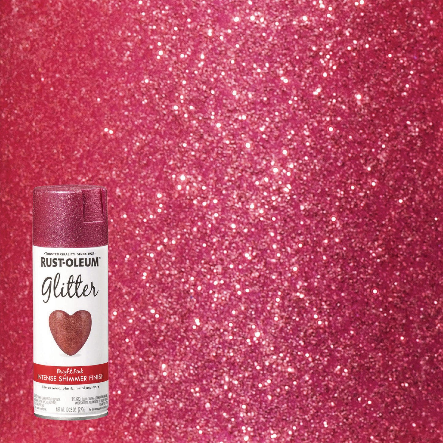 Rust-Oleum® Specialty Glitter Spray Paint, Glitter Pink, 10.25 oz Aerosol Can, 6/Carton (RST301818)