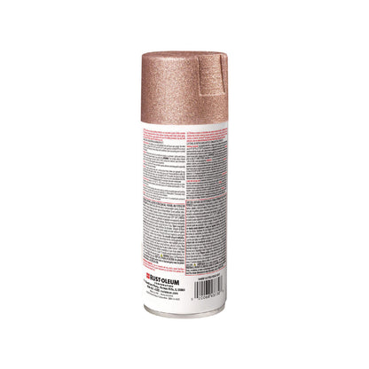 Rust-Oleum® Specialty Glitter Spray Paint, Glitter Rose Gold, 10.25 oz Aerosol Can, 6/Carton (RST344697)